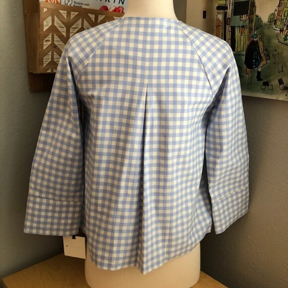 Victoria Beckham for Target Sky Blue & White Gingham Twill Spring Jacket - NWTs - Picture 4 of 10